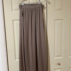 Silky gray maxi skirt
